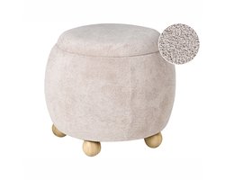 BELIANI ANNABELLA - Poef met opbergruimte - Lichtbeige - Bouclé