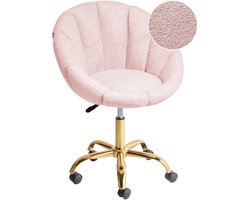 BELIANI ANNABELLE - Bureaustoel - Pastelroze - Bouclé