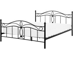 BELIANI ANTLIA - Tweepersoonsbed - Zwart - 160 x 200 cm - Metaal