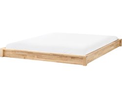 BELIANI ANTRAS - Bed zonder hoofdbord - Lichtbruin - 160 x 200 cm - Rubberhout