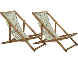 BELIANI ANZIO - Strandstoel set van 2 - Multicolor - Polyester