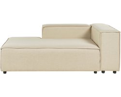 BELIANI APRICA - Chaise longue - Beige - Rechterzijde - Linnen