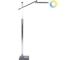 BELIANI AQUARIUS - Staande lamp - Zilver - Synthetisch materiaal