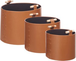 BELIANI ARAM - Opbergmanden set van 3 - Bruin - Kunstleer