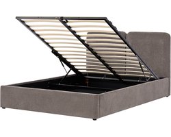 BELIANI ARBOIS - Bed met opbergruimte - Taupe - 160 x 200 cm - Polyester