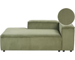 BELIANI ARDAL - Chaise longue - Groen - Rechtszijdig - Corduroy