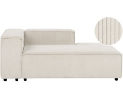 BELIANI ARDAL - Chaise longue - Off-white - Linkszijdig - Corduroy