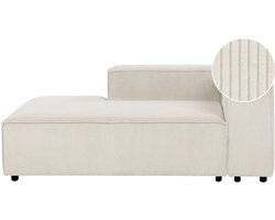 BELIANI ARDAL - Chaise longue - Off-white - Rechtszijdig - Corduroy