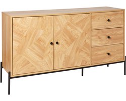 BELIANI ARIZONA - Sideboard - Lichthout/Zwart - MDF