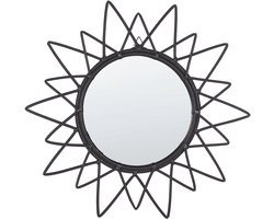 BELIANI AROEK - Wandspiegel - Zwart - Rotan