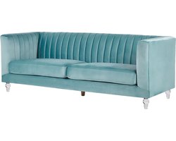 Beliani ARVIKA - Driezitsbank - Blauw - Fluweel