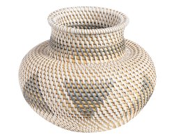 BELIANI ASAHAN - Decoratieve vaas - Wit - Rotan