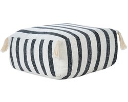 BELIANI ASHTI - Vloerkussen - Wit/Zwart - Katoen