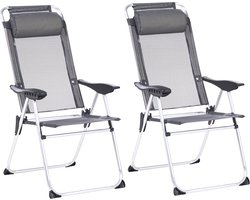 BELIANI ASINE - Tuinstoel set van 2 - Grijs - Aluminium