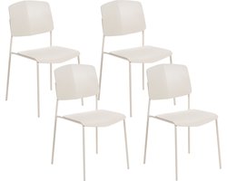 BELIANI ASTORIA - Eetkamerstoel set van 4 - Beige - Plastic