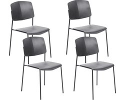 BELIANI ASTORIA - Eetkamerstoel set van 4 - Zwart - Plastic