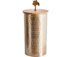 BELIANI ASWAN - Bewaarpot - Donkere houtkleur - Aluminium