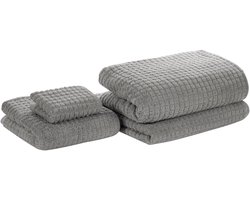 BELIANI ATAI - Handdoek set van 4 - Grijs - Katoen