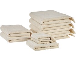 Beliani ATIU - Handdoek set - Beige - Katoen