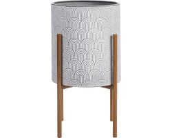 BELIANI AUBRIETA - Bloempot - Lichtgrijs - 31 x 31 x 58 cm - Metaal