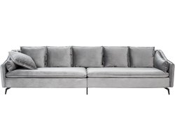 BELIANI AURE - 4-zitsbank - Lichtgrijs - Fluweel