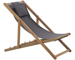 BELIANI AVELLINO - Ligbed 2 hoezen - Donkerbruingrijs - Polyester