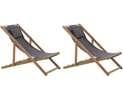 BELIANI AVELLINO - Ligbed - Donkerbruingrijs - Polyester