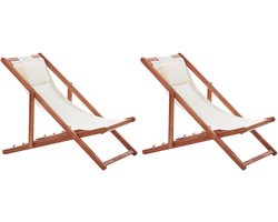 BELIANI AVELLINO - Ligbed - Gebroken wit - Polyester