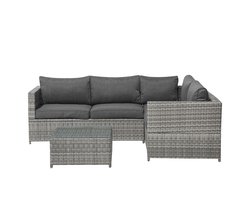 BELIANI AVOLA - Loungeset voor 4 - Donkergrijs - PE rotan