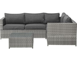 Beliani AVOLA - Loungeset voor 4 - Grijs - PE rotan