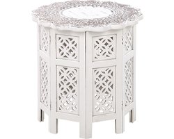BELIANI BADHI - Bijzettafel - Gebroken wit - Mangohout
