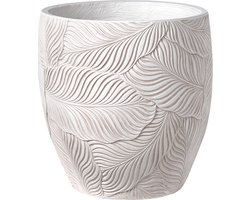 BELIANI BAIYUN - Bloempot - Lichtbeige - 42 x 42 x 42 cm - Klei-vezelmengsel