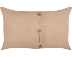 BELIANI BANORI - Set van 2 sierkussens - Beige - 30 x 50 cm - Linnen