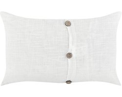 BELIANI BANORI - Set van 2 sierkussens - Wit - 30 x 50 cm - Linnen