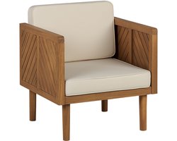 BELIANI BARATTI - Tuinstoel - Lichtbeige - Acaciahout