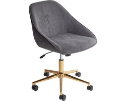 BELIANI BARDSDALE - Bureaustoel - Donkergrijs - Fluweel