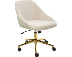 BELIANI BARDSDALE - Bureaustoel - Lichtbeige - Fluweel