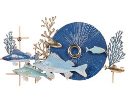 BELIANI BARIUM - Wanddecoratie - Blauw/Goud - Metaal