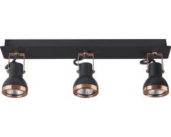 BELIANI BARO - Plafondlamp - Zwart/Koper - IJzer