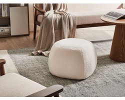 BELIANI BARRON - Poef - Gebroken wit - Bouclé