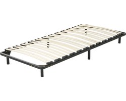 BELIANI BASIC - Vrijstaande lattenbodem - Zwart - 90 x 200 cm - Staal