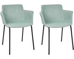 BELIANI BELFIELD - Eetkamerstoel set van 2 - Mintgroen - Stof