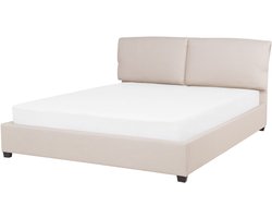 BELIANI BELFORT - Tweepersoonsbed - Lichtbeige - 160 x 200 cm - Polyester