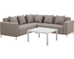 Beliani BELIZE - Loungeset voor 5 - Beige - Kunststof