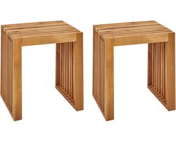 BELIANI BELLANO - Tuinkrukjes set van 2 - Lichthout - Acaciahout