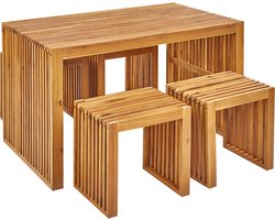 BELIANI BELLANO - Tuinset met krukjes - Lichthout - Acaciahout