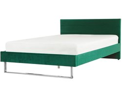 BELIANI BELLOU - Tweepersoonsbed - Groen - 140 x 200 cm - Fluweel