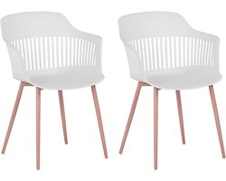 BELIANI BERECA - Eetkamerstoel - Wit - Synthetisch materiaal