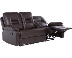 BELIANI BERGEN - Driezitsbank - Donkerbruin - Kunstleer