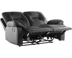 BELIANI BERGEN - Tweezitsbank - Zwart - Kunstleer